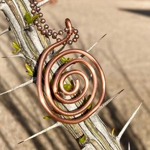 Copper Celtic Spiral Pendant Necklace